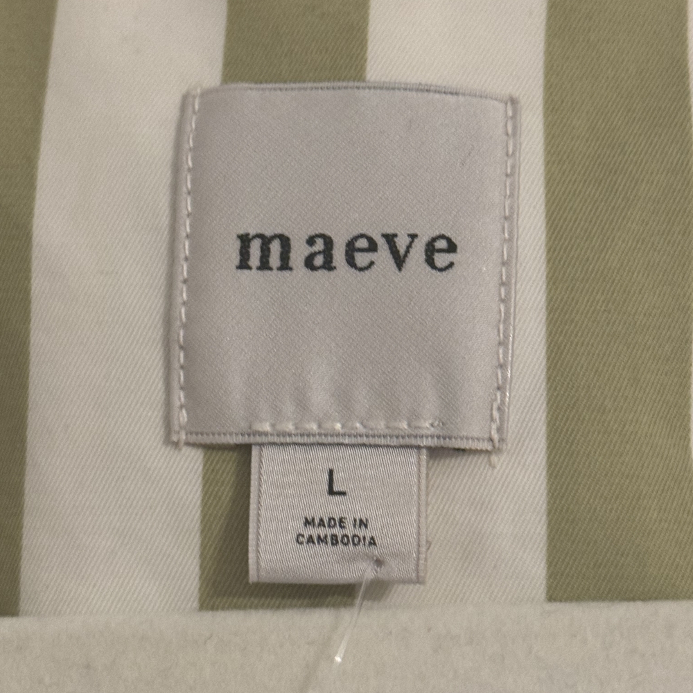 Maeve Green and White Striped Utility Jacket - Picture 3 of 3